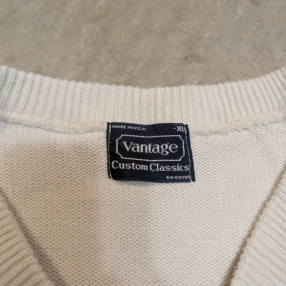 VTG Miller Lite Sweater Men's XL Cream Tight Knit Pull Over - Picture 2 of 6